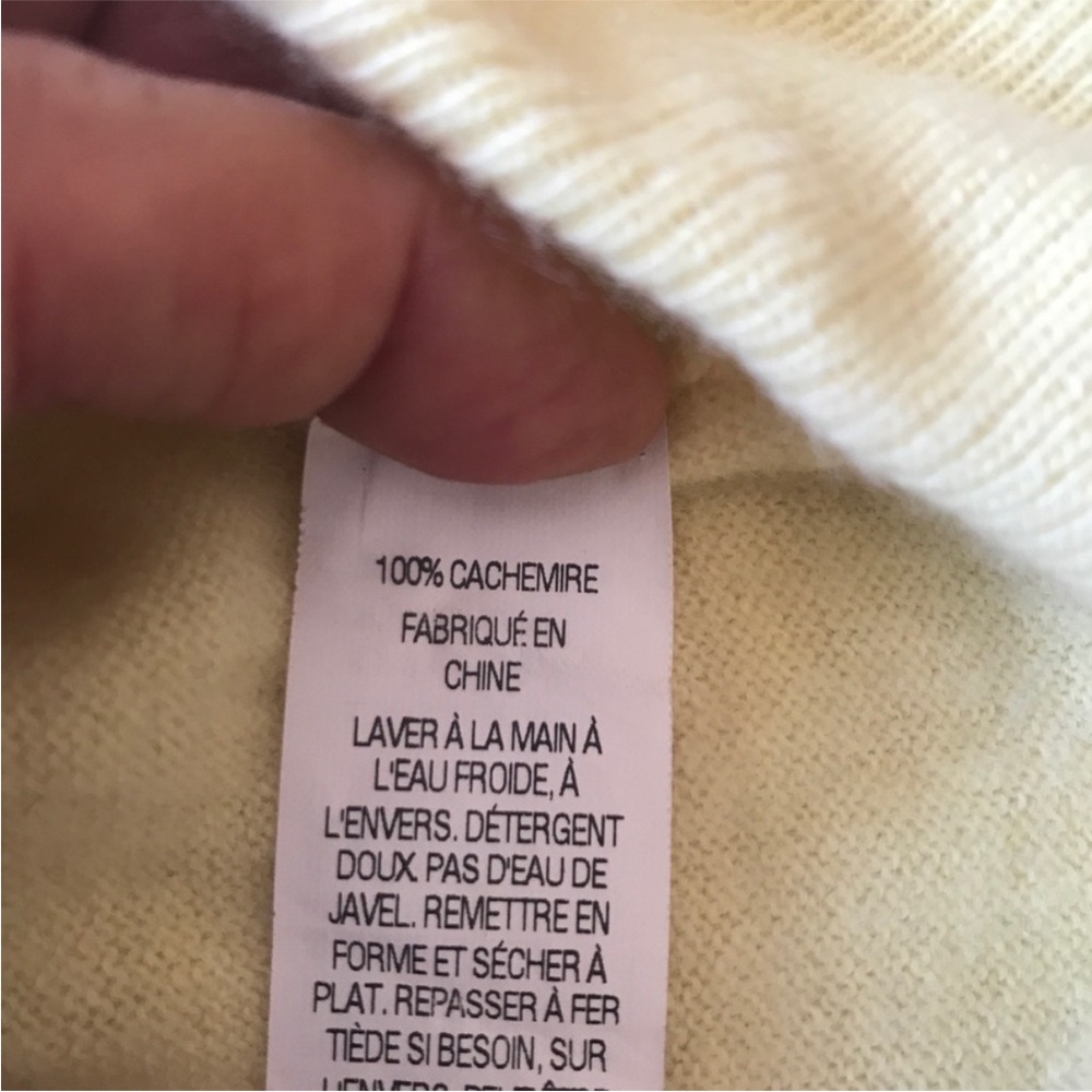 VNTG 100% Pure Cashmere Marilyn Monroe Style Soft Yellow Short Sleeve Top S - Picture 8 of 8